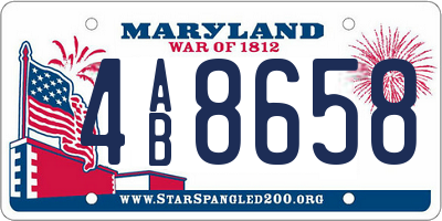 MD license plate 4AB8658