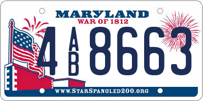 MD license plate 4AB8663