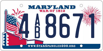 MD license plate 4AB8671
