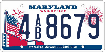 MD license plate 4AB8679