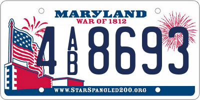 MD license plate 4AB8693