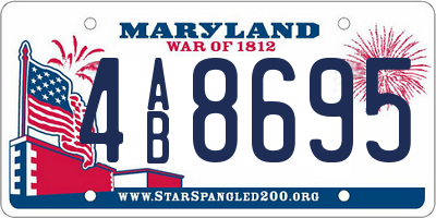 MD license plate 4AB8695