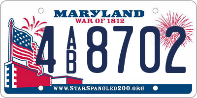 MD license plate 4AB8702