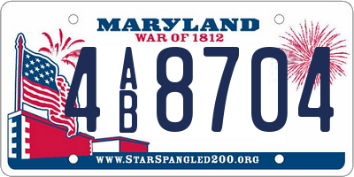 MD license plate 4AB8704