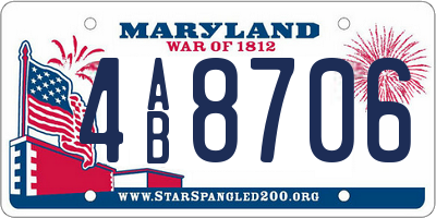 MD license plate 4AB8706