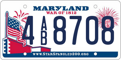 MD license plate 4AB8708