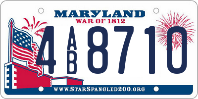 MD license plate 4AB8710