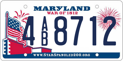 MD license plate 4AB8712