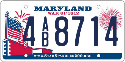 MD license plate 4AB8714