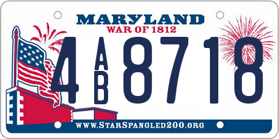 MD license plate 4AB8718