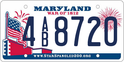 MD license plate 4AB8720