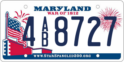 MD license plate 4AB8727