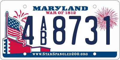 MD license plate 4AB8731