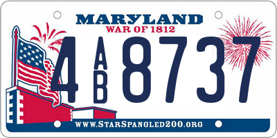 MD license plate 4AB8737
