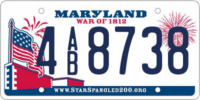 MD license plate 4AB8738
