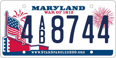 MD license plate 4AB8744