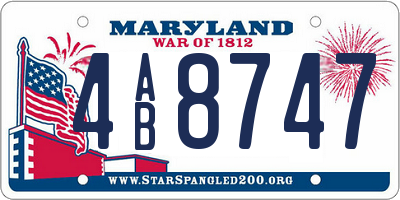 MD license plate 4AB8747