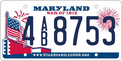 MD license plate 4AB8753