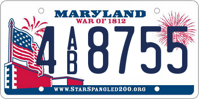 MD license plate 4AB8755