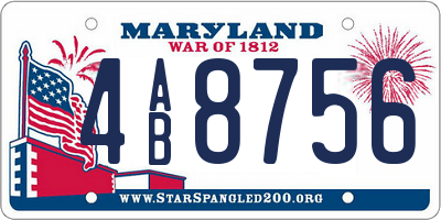 MD license plate 4AB8756