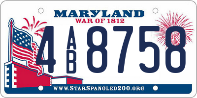 MD license plate 4AB8758