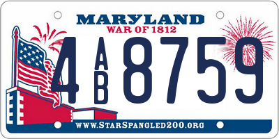 MD license plate 4AB8759