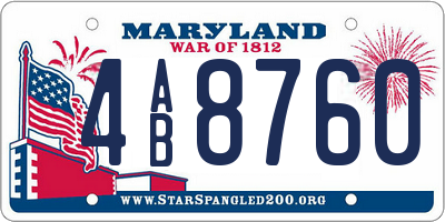 MD license plate 4AB8760