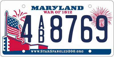 MD license plate 4AB8769
