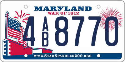 MD license plate 4AB8770
