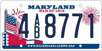 MD license plate 4AB8771