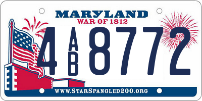 MD license plate 4AB8772