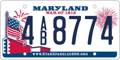 MD license plate 4AB8774