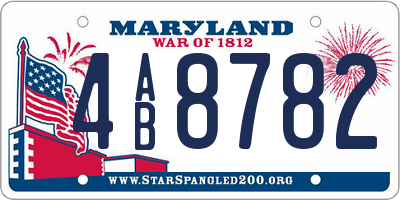 MD license plate 4AB8782