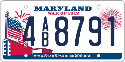 MD license plate 4AB8791