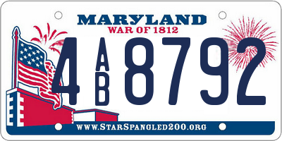 MD license plate 4AB8792