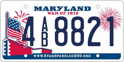 MD license plate 4AB8821