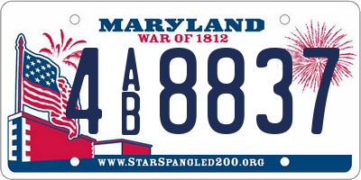 MD license plate 4AB8837