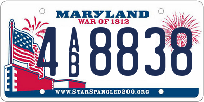 MD license plate 4AB8838