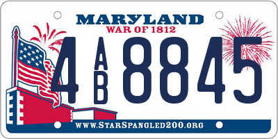 MD license plate 4AB8845