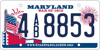 MD license plate 4AB8853