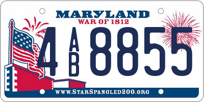 MD license plate 4AB8855
