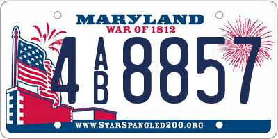 MD license plate 4AB8857