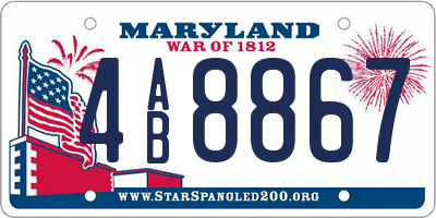 MD license plate 4AB8867