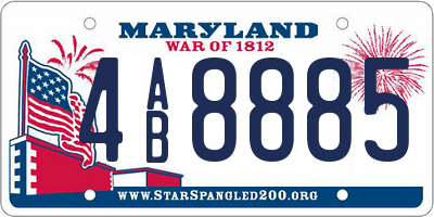 MD license plate 4AB8885