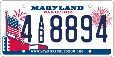 MD license plate 4AB8894