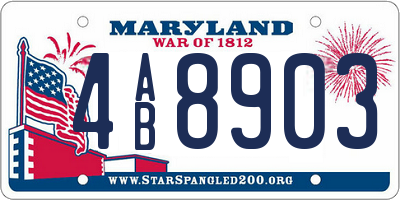 MD license plate 4AB8903