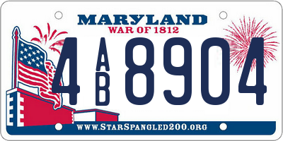 MD license plate 4AB8904