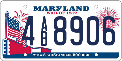 MD license plate 4AB8906