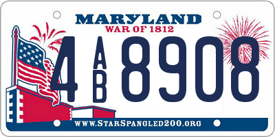 MD license plate 4AB8908
