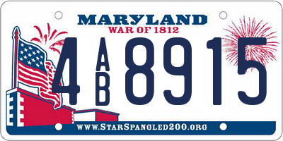 MD license plate 4AB8915